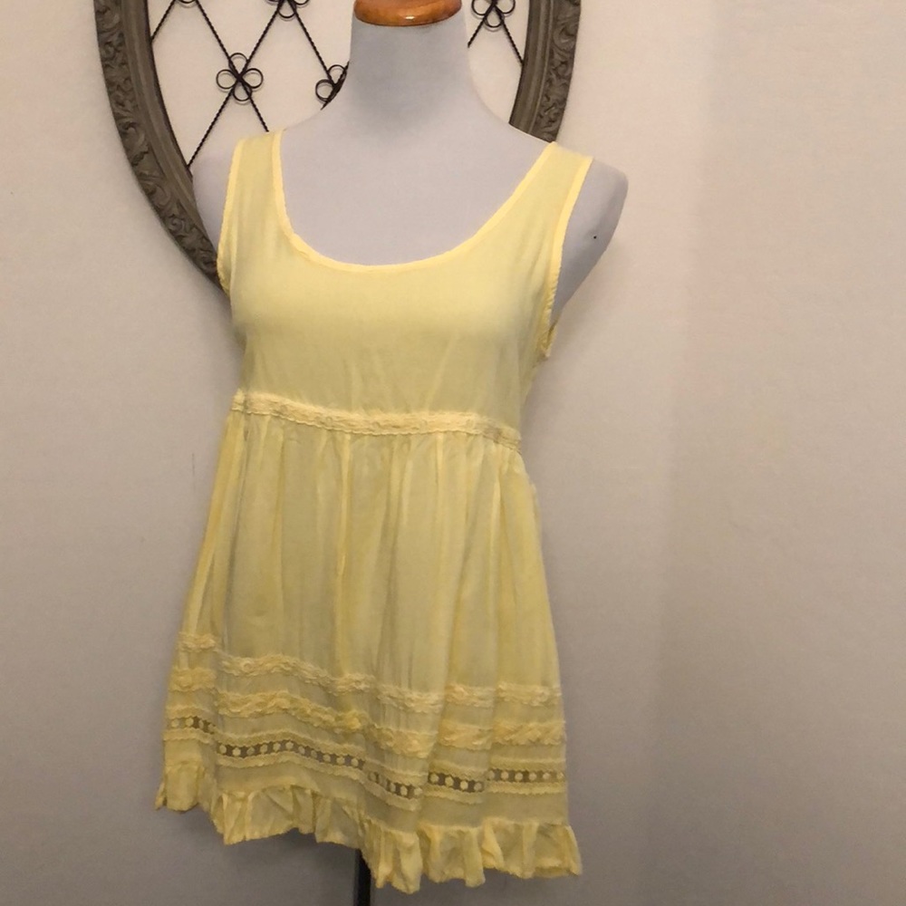 OVS yellow sleeveless blouse size small